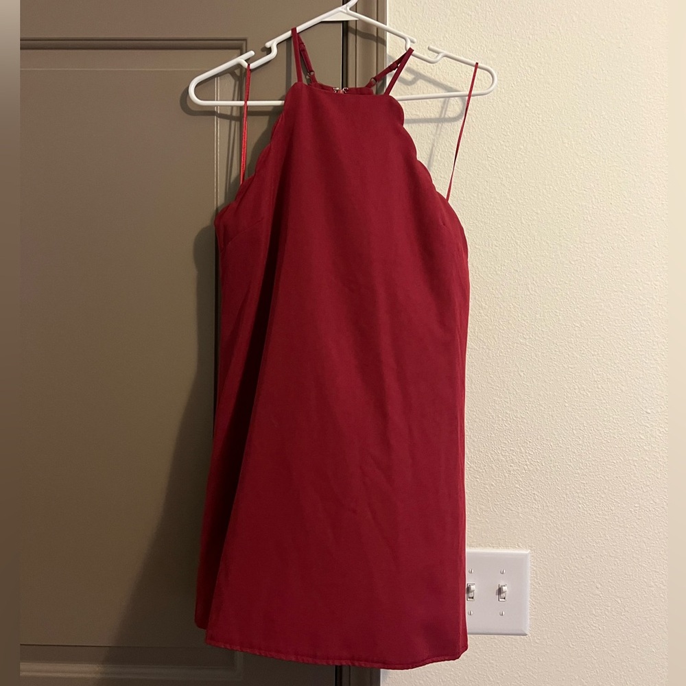 Lulu's Chic Red Scallop Dress